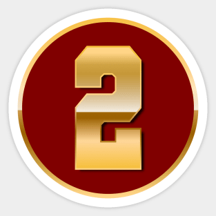 Gold Number 2 Sticker